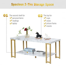Load image into Gallery viewer, Modern Coffee Table Faux Marble Top Accent Cocktail Table
