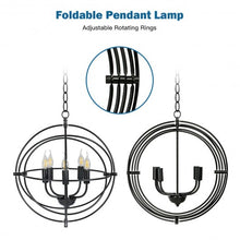 Load image into Gallery viewer, 20" 5 Lights Metal Chandelier with Pivoting Interlocking Rings
