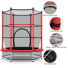 Load image into Gallery viewer, 55&quot; Youth Jumping Round Trampoline with Safety Pad Enclosure-Red

