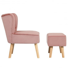 Load image into Gallery viewer, Leisure Chair and Ottoman Thick Padded Tufted Sofa Set-Pink
