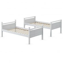 Load image into Gallery viewer, Twin Over Twin Bunk Bed Convertible 2 Individual Beds Wooden -White
