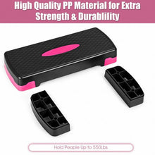 Load image into Gallery viewer, 26&quot; Aerobic Exercise Cardio Stepper with Riser-Black
