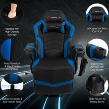 Load image into Gallery viewer, Ergonomic High Back Massage Gaming Chair with Pillow-Blue
