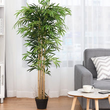 Load image into Gallery viewer, 5-Feet Artificial Bamboo Silk Tree Indoor-Outdoor Decorative Planter
