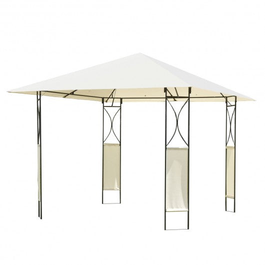 10' x 10'  Patio Square Gazebo Canopy Tent Shelter-Beige
