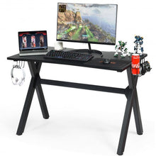 Load image into Gallery viewer, Gaming Desk with Mousepad and Cup Headphone Holder
