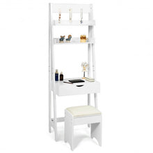 Load image into Gallery viewer, Makeup Dressing Table Shelf Vanity Set with Flip Top Mirror
