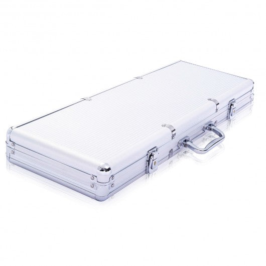 500 Chips Poker Dice Chip Set w/ Silver Aluminum Case
