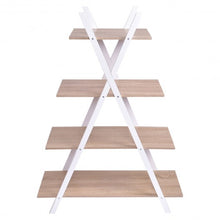 Load image into Gallery viewer, X-Shape 4-Tier Display Shelf Rack Potting Ladder-White
