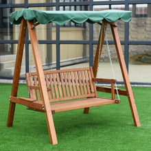 Load image into Gallery viewer, Outdoor 2 Person Larch Wooden Swing Loveseat
