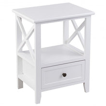 Load image into Gallery viewer, 2 pcs Living Room End Side Nightstands with Storage Drawer-White
