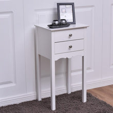 Load image into Gallery viewer, Side Table End Accent Table w/ 2 Drawers-White
