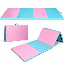 Load image into Gallery viewer, 4&#39; x 10&#39; x 2&quot; Folding Gymnastics Tumbling Gym Mat-Blue
