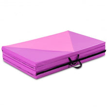 Load image into Gallery viewer, 4&quot; x 10&quot; x 2&quot; Gymnastics Mat Folding Portable Exercise Aerobics Fitness-Purple
