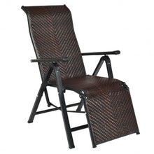 Load image into Gallery viewer, Patio Back Adjustable Rattan Folding Lounge Recliner
