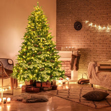 Load image into Gallery viewer, 6.5Ft Pre-lit Snow Flocked Hinged Artificial Christmas Tree
