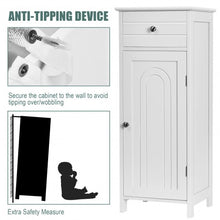 Load image into Gallery viewer, Wooden Storage Free-Standing Floor Cabinet with Drawer and Shelf-White
