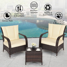 Load image into Gallery viewer, 3PCS Outdoor Patio Rattan Wicker Furniture Set-Beige
