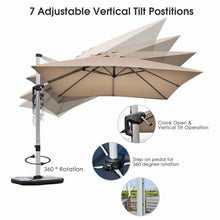 Load image into Gallery viewer, 10 Ft 360 Degree Tilt Aluminum Square Patio Offset Cantilever Umbrella-Tan
