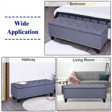 Load image into Gallery viewer, 48&quot; Rectangular Fabric Storage Ottoman Bench Button Tufted Foot Rest Stool-Gray
