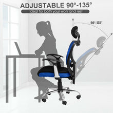 Load image into Gallery viewer, Ergonomic Mesh High Back Office Chair with Headrest-Blue
