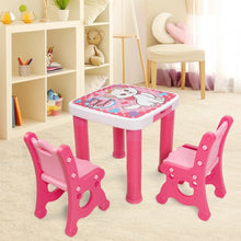 Load image into Gallery viewer, Adjustable Kids Activity Play Table and 2 Chairs Set withStorage Drawer-Pink
