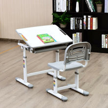 Load image into Gallery viewer, Height Adjustable Children�s Desk Chair Set -Gray
