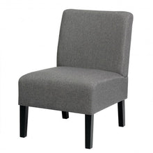 Load image into Gallery viewer, Armless Accent Chair  with Rubber Wood Legs -Gray
