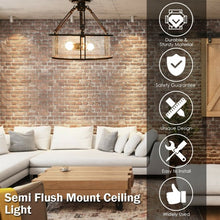 Load image into Gallery viewer, 3-Light Flush Mount Ceiling Light
