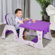 Load image into Gallery viewer, 3 in 1 Infant Table and Chair Set Baby High Chair-Purple
