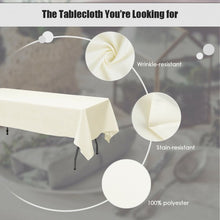 Load image into Gallery viewer, 10 pcs 60&quot; x 126&quot; Rectangle Polyester Tablecloth-Ivory
