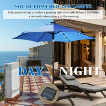 Load image into Gallery viewer, 9&#39; Solar LED Lighted Patio Market Umbrella Tilt Adjustment Crank Lift -Blue
