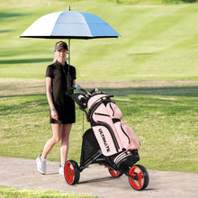 Load image into Gallery viewer, Folding 3 Wheels Golf Push Cart with Bag Scoreboard Adjustable Handle -Red
