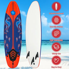 Load image into Gallery viewer, 6&#39; Surf Foamie Boards Surfing Beach Surfboard-Red
