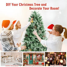 Load image into Gallery viewer, 6ft Snow Flocked Artificial Christmas Tree with 715 Glitter PE and PVC Tips
