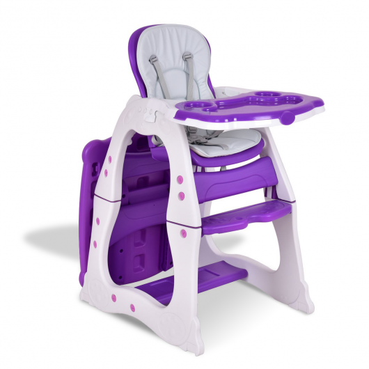 3 in 1 Infant Table and Chair Set Baby High Chair-Purple