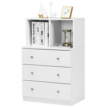 Load image into Gallery viewer, 3 Drawer Dresser with Cubbies Storage Chest for Bedroom Living Room-White
