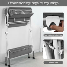 Load image into Gallery viewer, Folding Baby Changing Table with Storage -Gray
