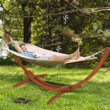 Load image into Gallery viewer, 142&quot; x 50&quot; x 51&quot; Wooden Curved Arc Hammock
