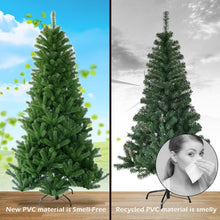Load image into Gallery viewer, 7 ft Pre-Lit PVC Artificial Christmas Tree with Multicolor Lights-7&#39;

