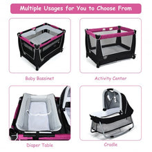 Load image into Gallery viewer, 4 in 1 Convertible Portable Baby Playard w/ Toys &amp; Music Center-Rose
