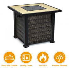 Load image into Gallery viewer, 30&quot; Square Outdoor Fireplace Propane Gas Fire Pit  Table-Golden
