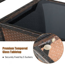 Load image into Gallery viewer, Patio Rattan Bar Serving Cart with Glass Top and Handle
