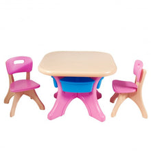 Load image into Gallery viewer, In/Outdoor 3-Piece Plastic Children Play Table &amp; Chair Set
