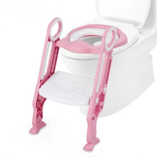 Load image into Gallery viewer, Potty Training Toilet Seat w/ Step Stool Ladder-Pink
