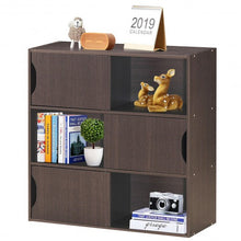 Load image into Gallery viewer, 3-cube Bookcase Cabinet with Humanized Grooved Handles
