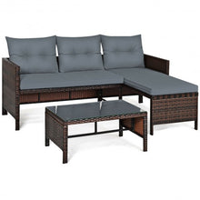Load image into Gallery viewer, 3 Piece Patio Wicker Rattan Sofa Set-Gray
