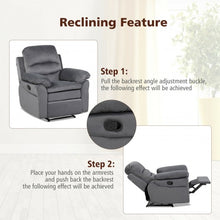 Load image into Gallery viewer, Manual Reclining Single Sofa with Footrest-Gray
