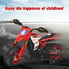 Load image into Gallery viewer, 6V Electric Kids Ride-On Battery Motorcycle with Training Wheels -Red
