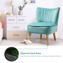 Load image into Gallery viewer, Armless Accent Chair Modern Velvet Leisure Chair-Green
